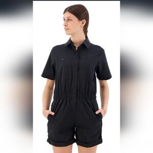 Columbia Black Short Sleeve Utility Shorts Romper XXL